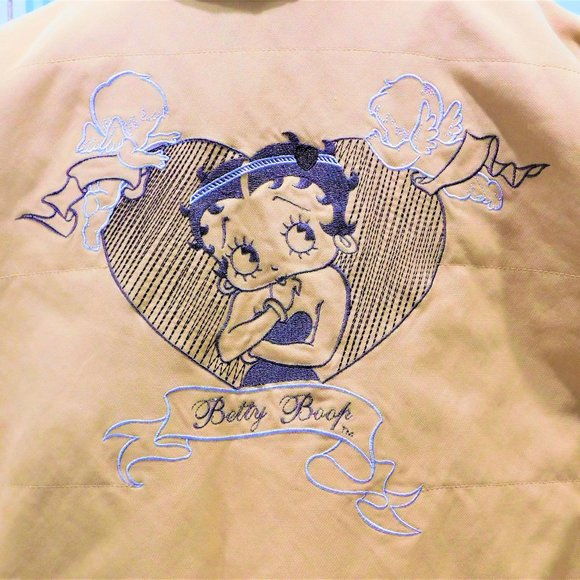 Betty Boop Jackets & Blazers - Lightweight Tan Betty Boop Bomber Jacket
